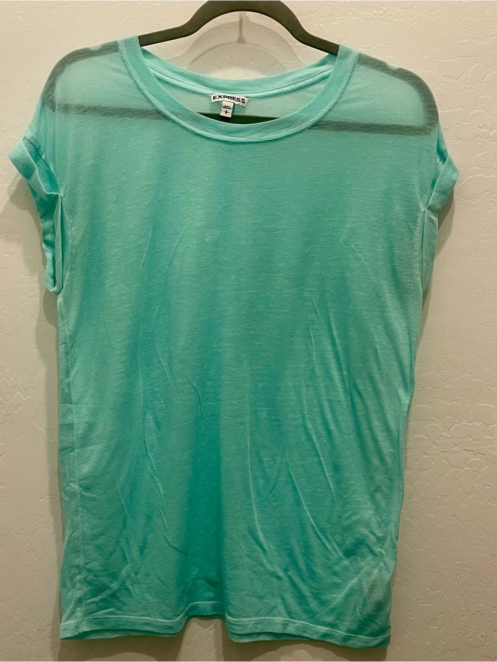 Express Women’s Aqua Short Sleeve Crewneck Tee